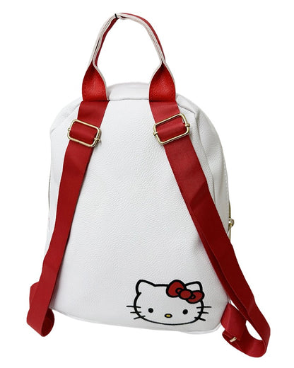 Kitty White Faux Leather 10In Backpack