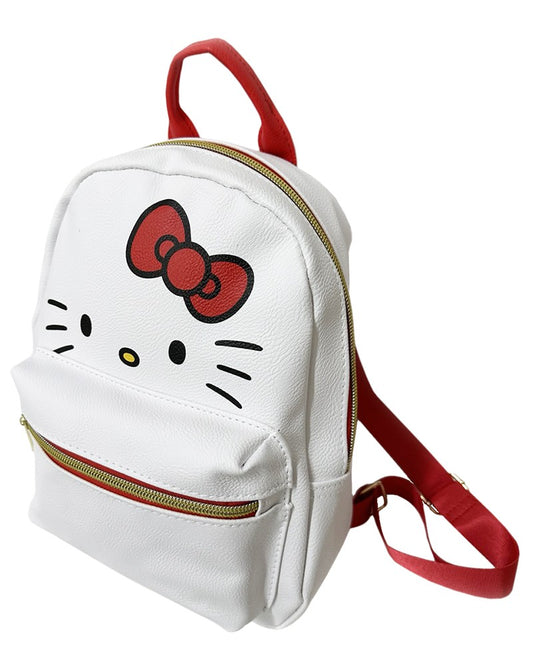 Kitty White Faux Leather 10In Backpack