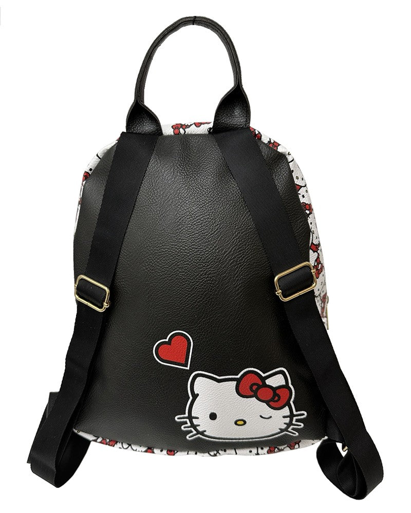 Kitty Print Faux Leather 10In Mini backpack