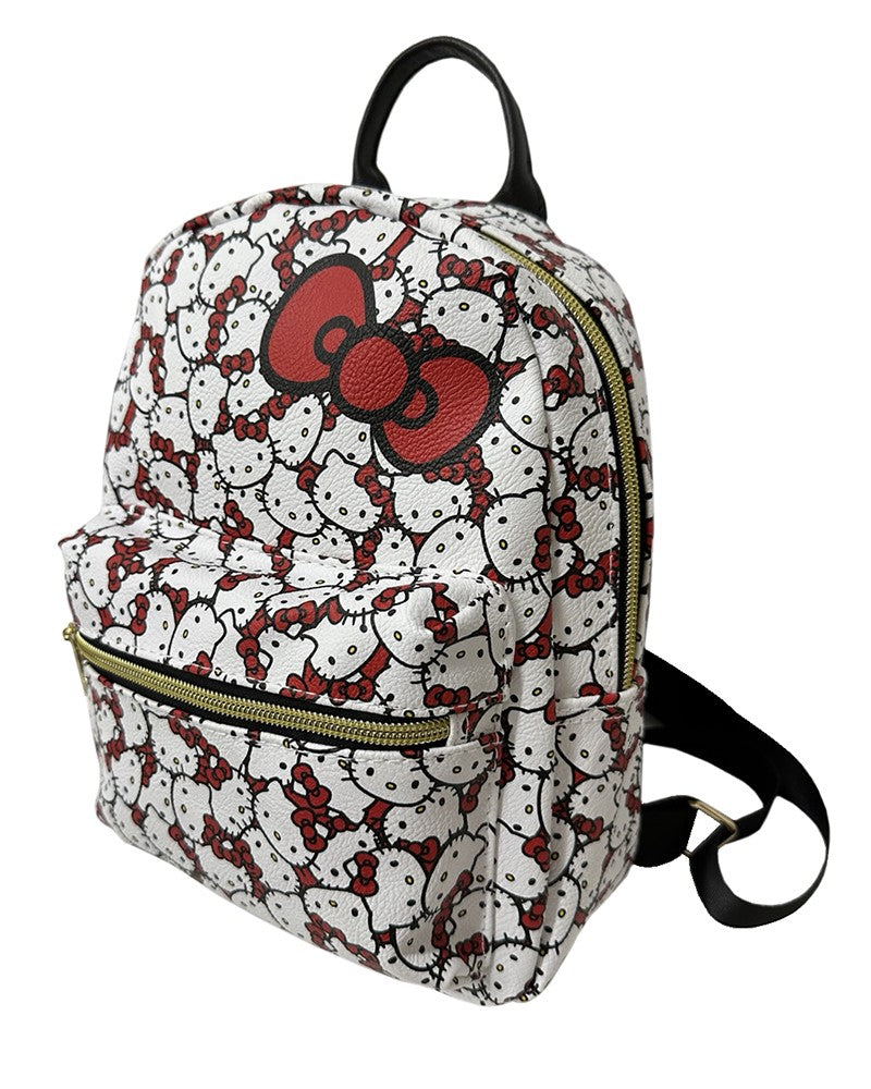 Kitty Print Faux Leather 10In Mini backpack