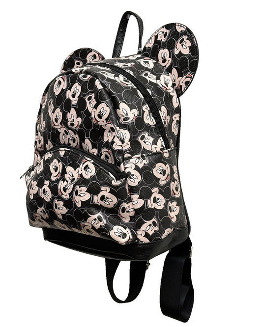 Mickey All Over Print Faux Leather 10In Backpack