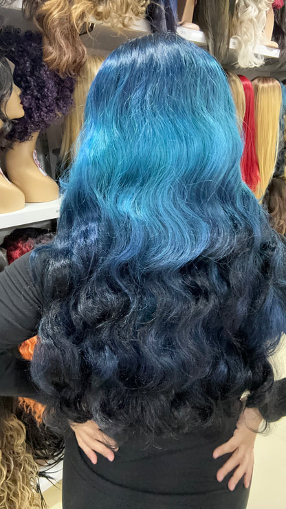 #251 Sapphire - Middle Part Lace Front Wig - Color 1B/BLUE