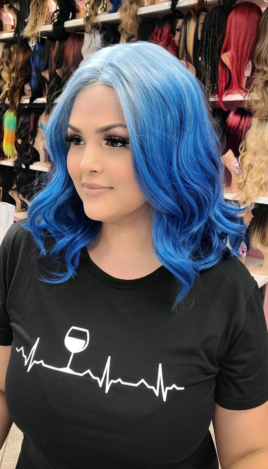#329 Holly - Middle Part Lace Front Wig - AQUABLUE
