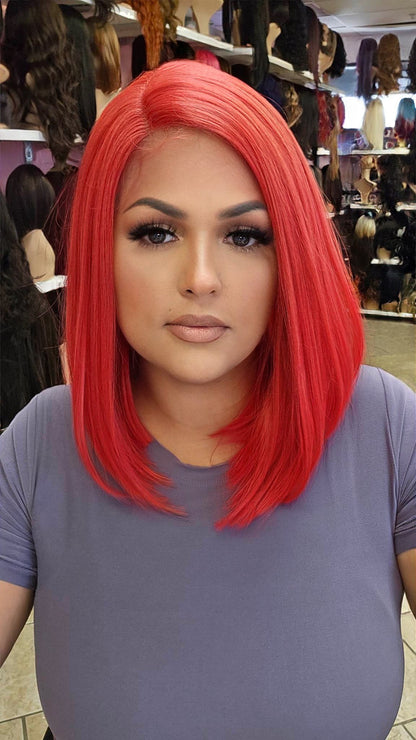 #108 Eve - Side Part Lace Front Wig - RED