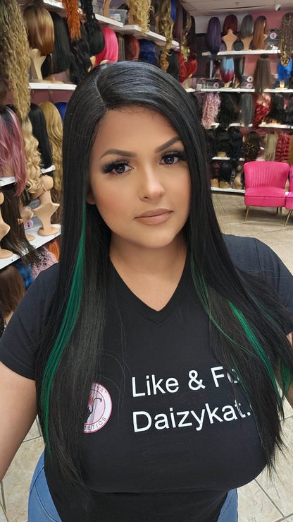 #78 CASSIE - Right Part Lace Front Wig - 1B/GREEN