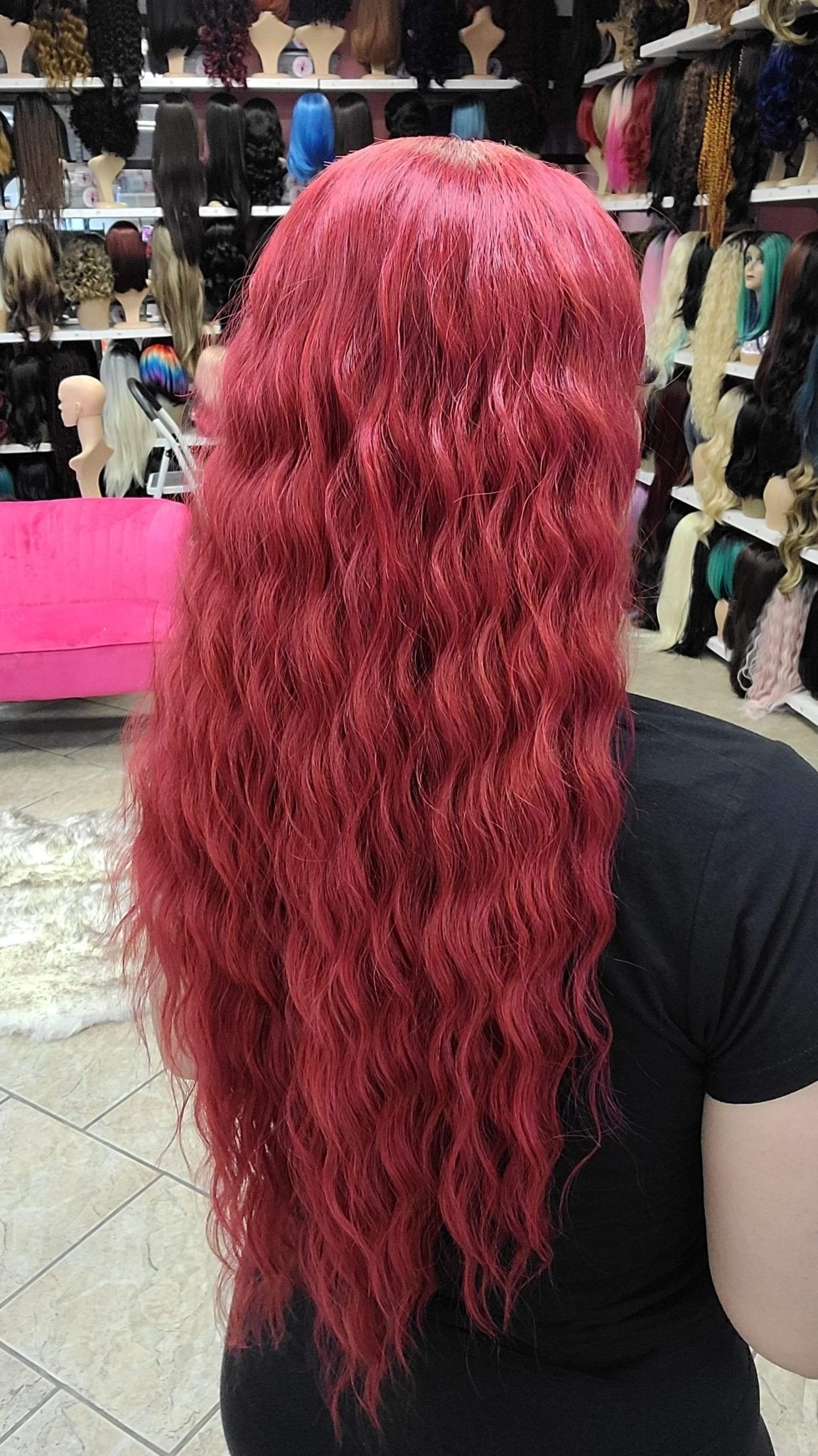 213 Brittney - Middle Part Lace Front Wig Human Hair Blend- RED - DaizyKat Cosmetics 213 Brittney - Middle Part Lace Front Wig Human Hair Blend- RED DaizyKat Cosmetics Wigs