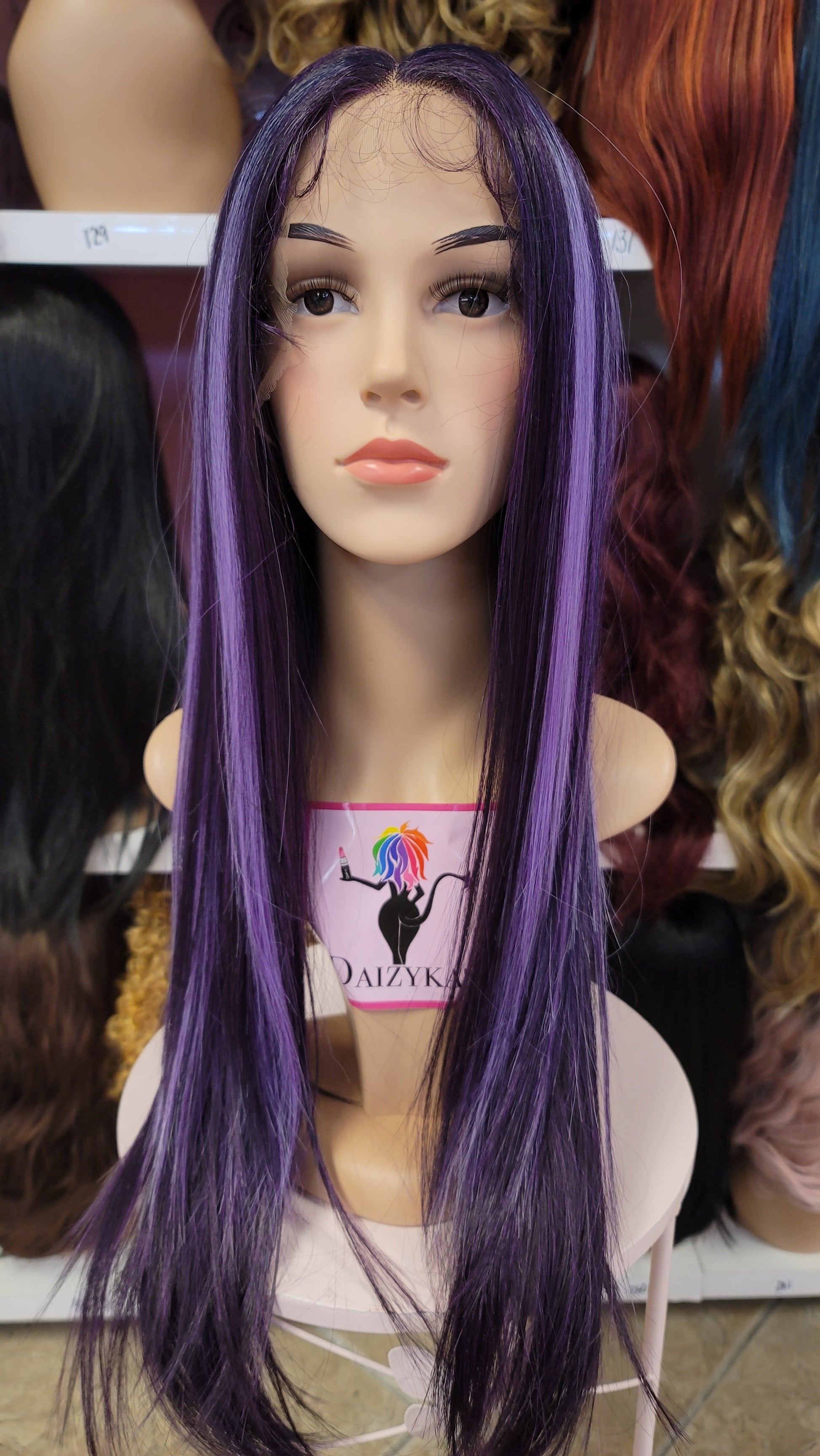26 Alexa- Middle Part Lace Front Wig - PURPLE - DaizyKat Cosmetics 26 Alexa- Middle Part Lace Front Wig - PURPLE DaizyKat Cosmetics Wigs