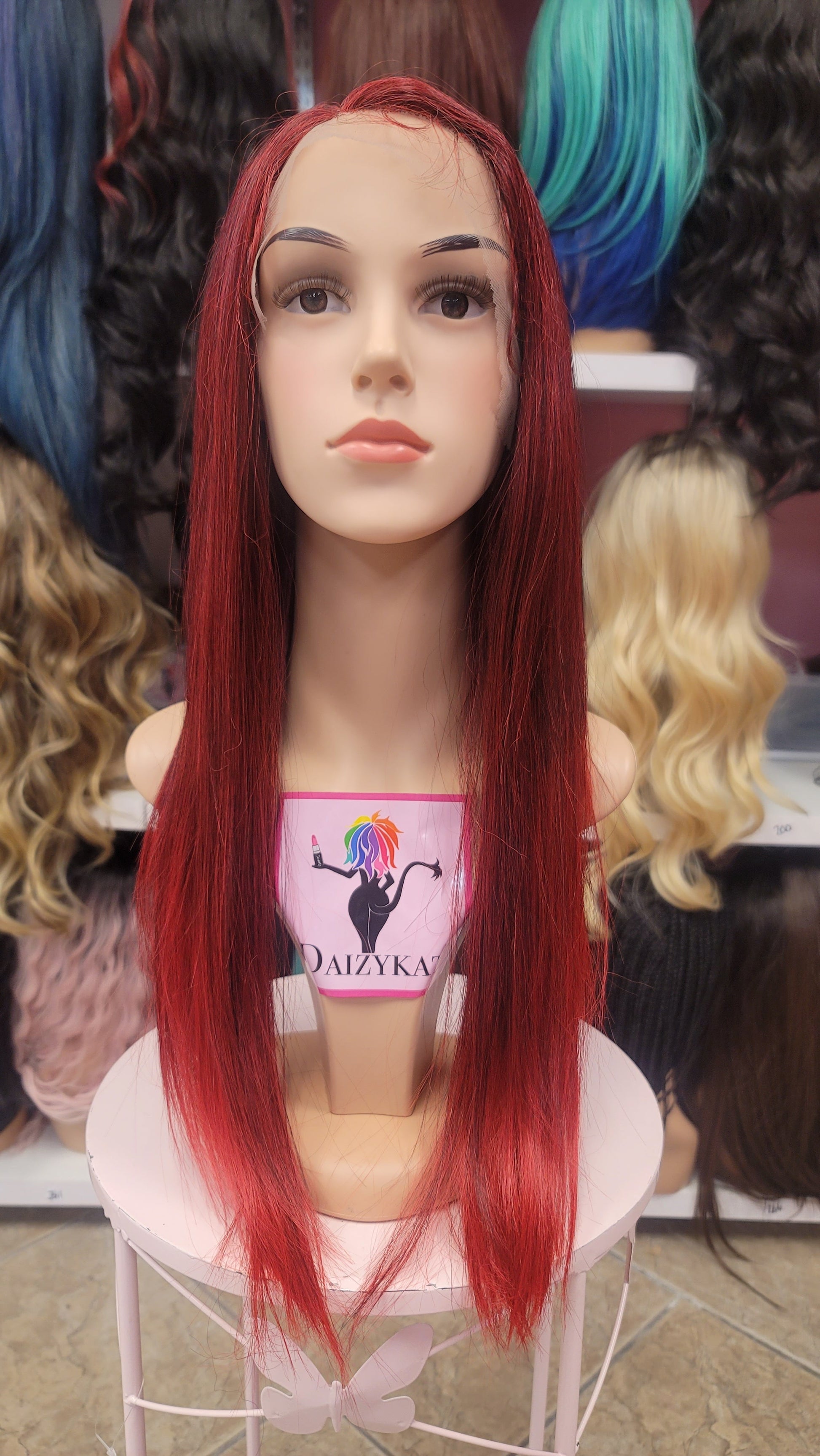 170 CASSIE - Left Part Lace Front Wig - 1B/RED - DaizyKat Cosmetics 170 CASSIE - Left Part Lace Front Wig - 1B/RED DaizyKat Cosmetics Wigs