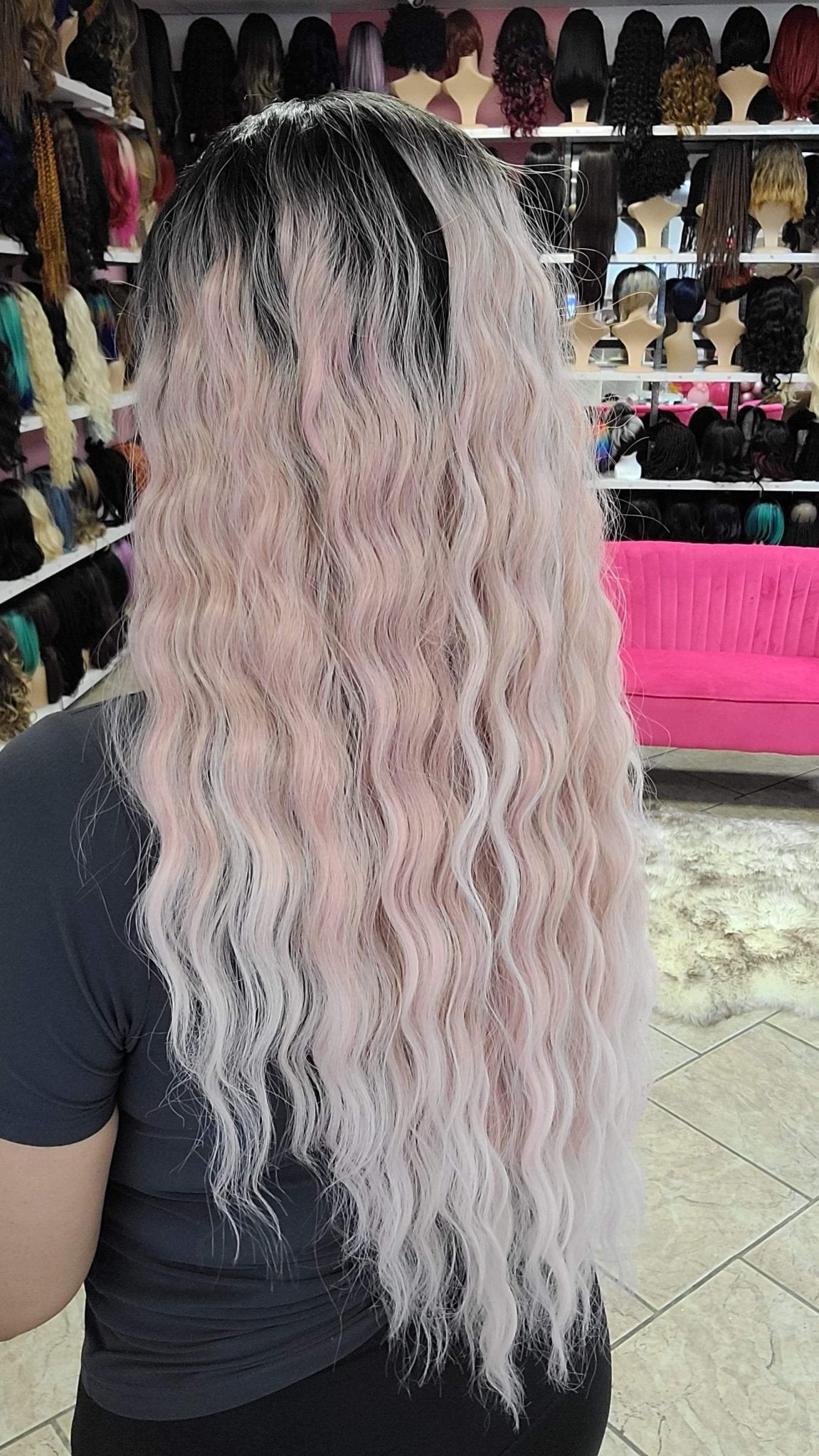 261 Brittney - Middle Part Lace Front Wig Human Hair Blend- PINK - DaizyKat Cosmetics 261 Brittney - Middle Part Lace Front Wig Human Hair Blend- PINK DaizyKat Cosmetics Wigs