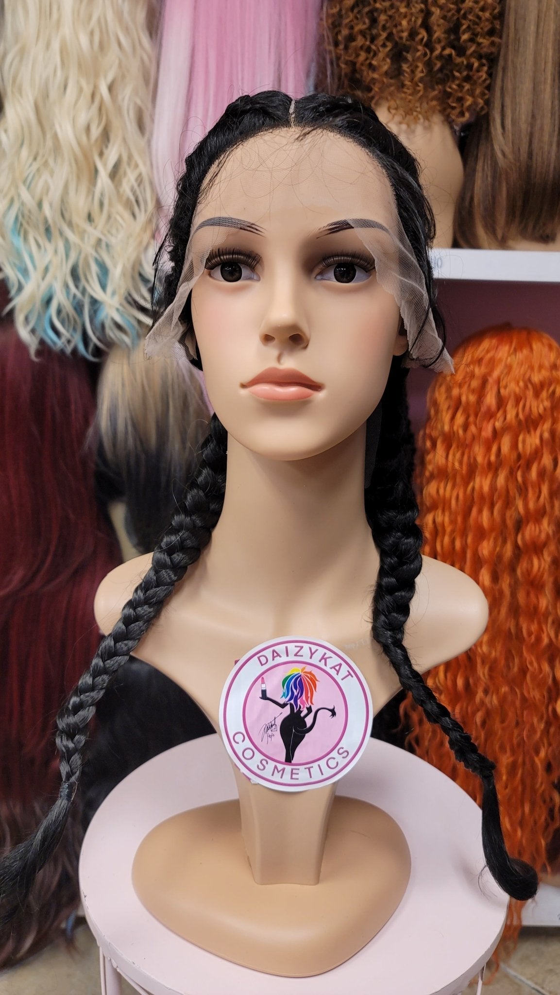 410 Cici - Braided Middle Part Lace Front Wig - 1B - DaizyKat Cosmetics 410 Cici - Braided Middle Part Lace Front Wig - 1B DaizyKat Cosmetics Wigs