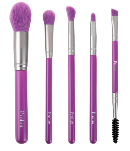 Deluxe Neon Purple 5pc Brush Set