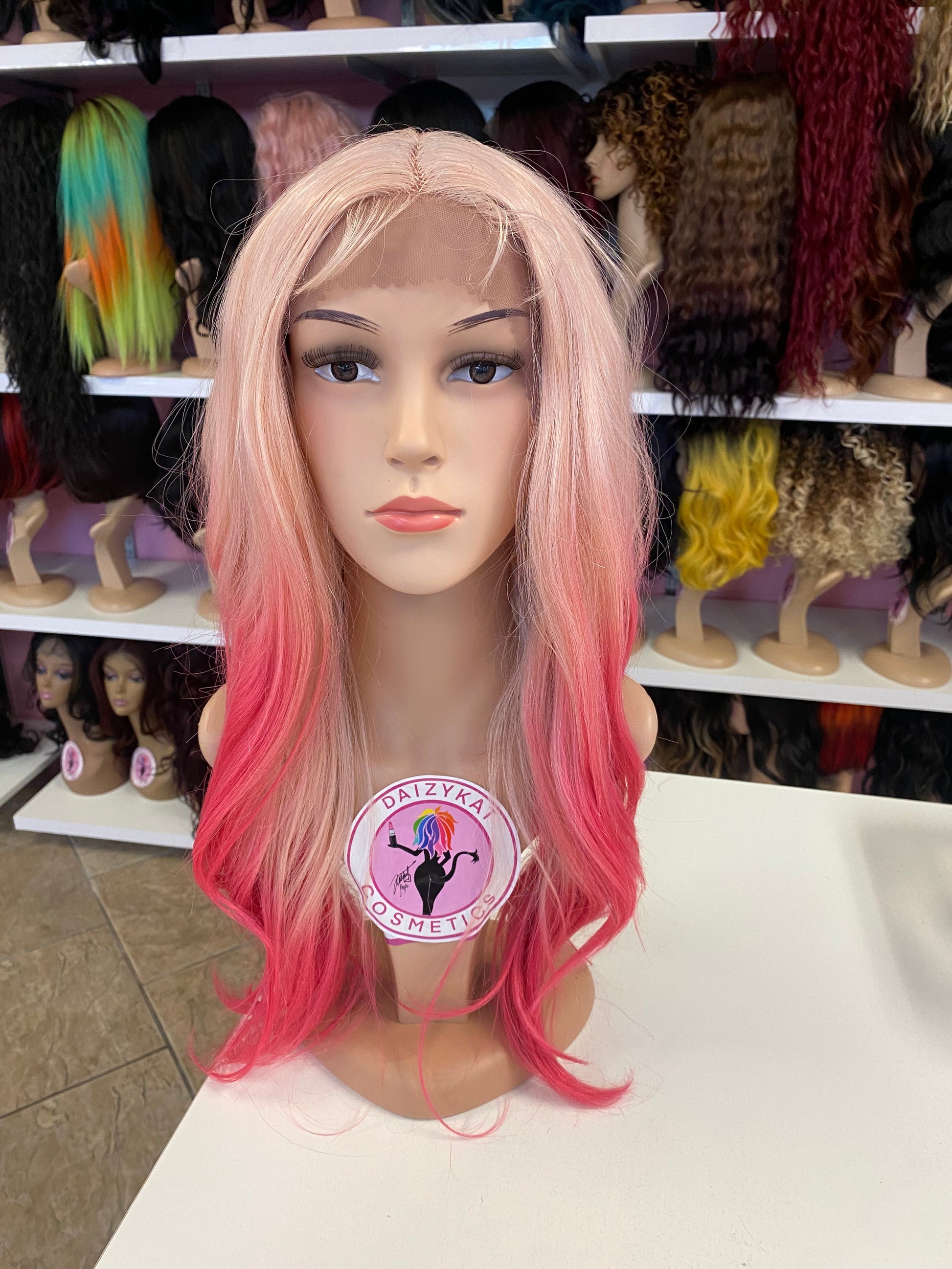 446 Harper - Middle Part Lace Front Wig - PINK FADE - DaizyKat Cosmetics 446 Harper - Middle Part Lace Front Wig - PINK FADE DaizyKat Cosmetics Wigs
