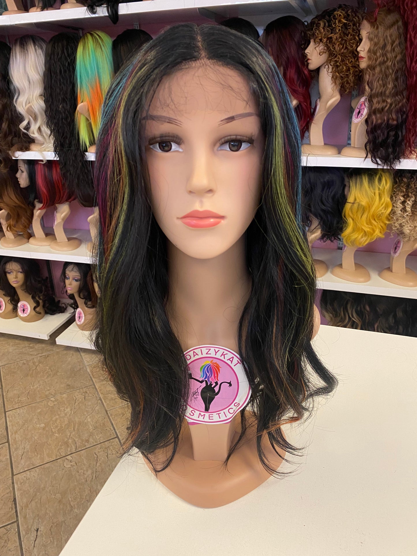 403 Harper - Middle Part Lace Front Wig - 1B/RAINBOW - DaizyKat Cosmetics 403 Harper - Middle Part Lace Front Wig - 1B/RAINBOW DaizyKat Cosmetics Wigs