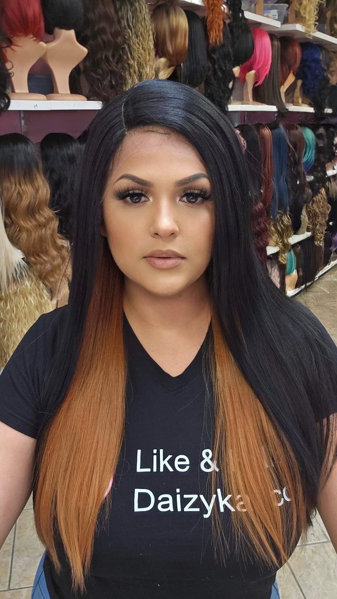 #135 CASSIE - Right Part Lace Front Wig - 1B/30
