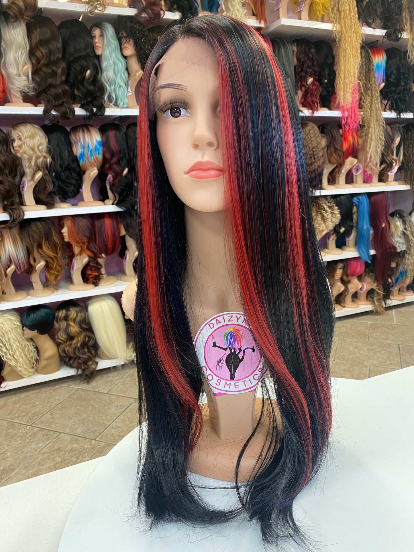 193 Nancy - Deep Left Part Lace Front Wig - 1B/RED - DaizyKat Cosmetics 193 Nancy - Deep Left Part Lace Front Wig - 1B/RED DaizyKat Cosmetics Wigs