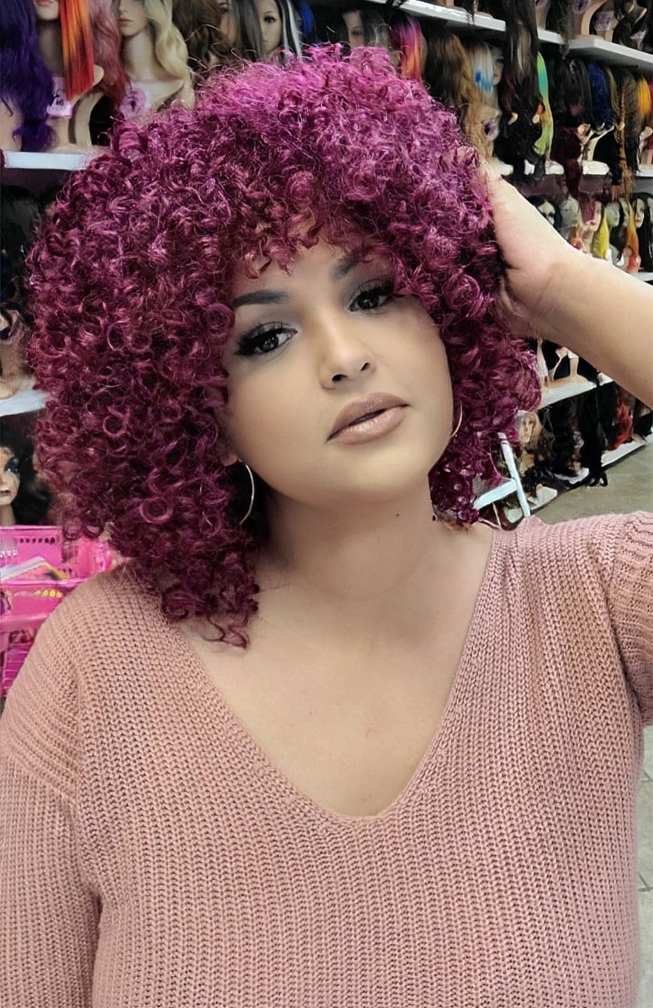 #321 Spice - Short Curly Wig - BERRY