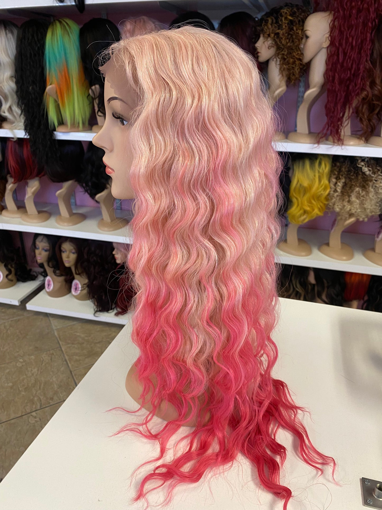 Marina - Middle Part Lace Front Wig - PINK FADE - DaizyKat Cosmetics Marina - Middle Part Lace Front Wig - PINK FADE DaizyKat Cosmetics Wigs