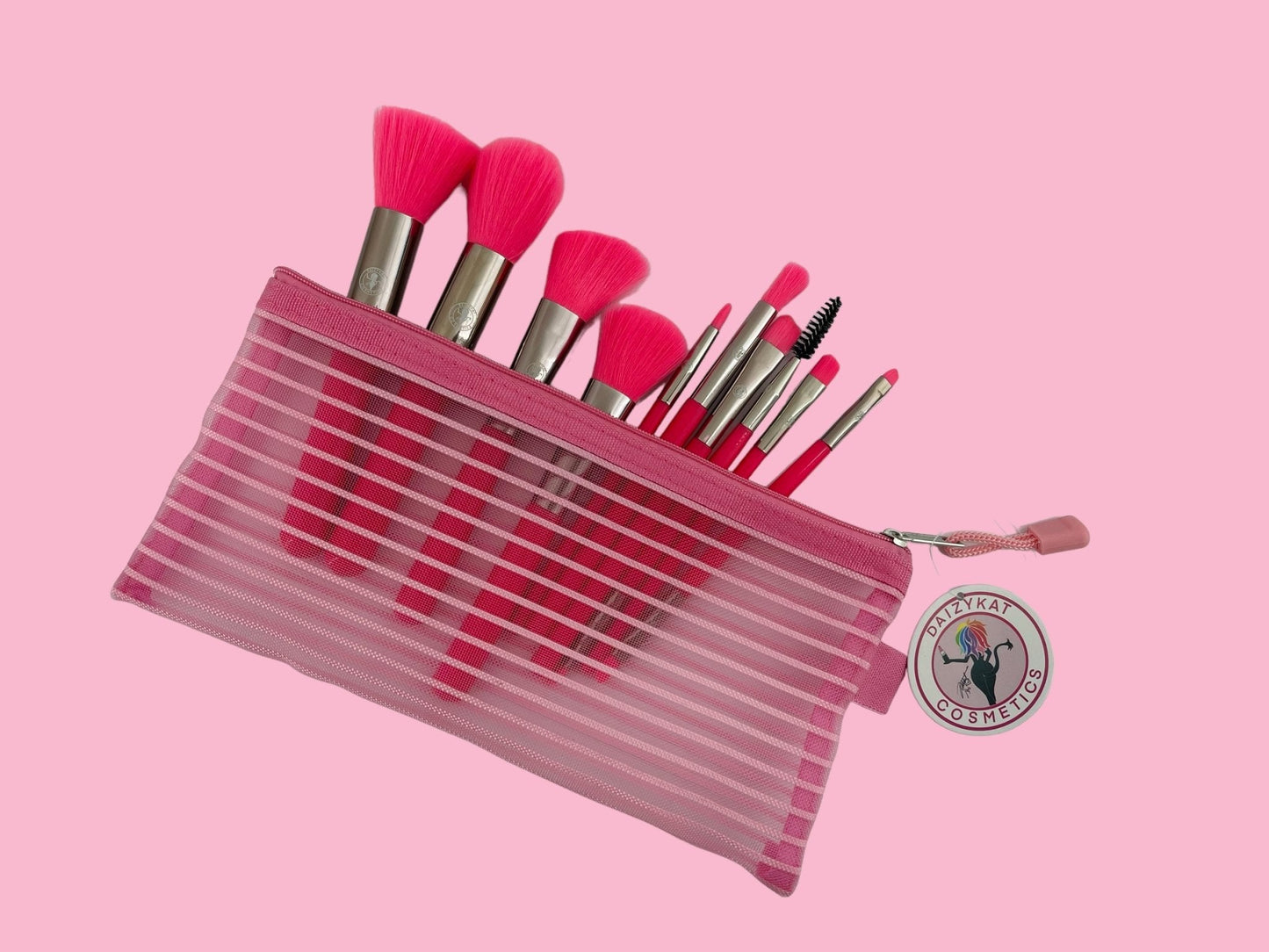 Neon Pink Brush Set - DaizyKat Cosmetics Neon Pink Brush Set DaizyKat Cosmetics BRUSHES
